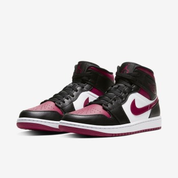 Nike Air Jordan 1 Mid - Férfi Jordan Cipő - Fekete/Fehér/Piros